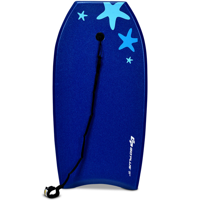 Planche De Bodyboard Surf 41 Pouces (105 X 51 X 6 Cm) Avec Sangle De 90 Cm Et Motif Cocotier + Parasol Pour Debutant Enfant Adulte Xpe+hdpe 1,8kg