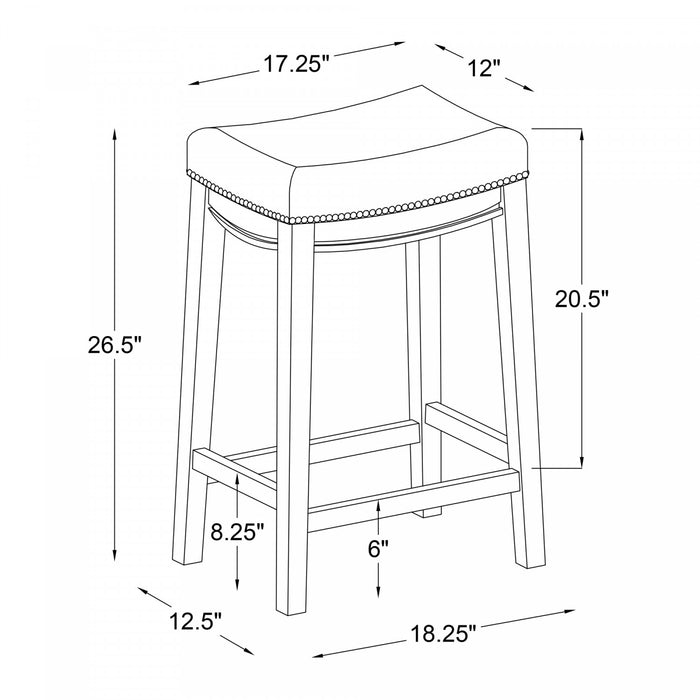 Tabouret Claridge de hauteur comptoir en tissu d’apparence lin, en forme de selle et sans dossier - brun foncé