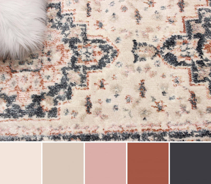 Carpette longue Heriza ivoire - 2 pi 8 po x 8 pi 2 po  