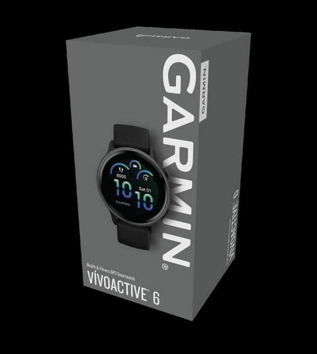 Montre intelligente Garmin Vivoactive 6 Slate Black - Suivi de bien-etre, surveillance de la batterie corporelle, coach de sommeil, applications sportives, Garmin Pay, stockage de musique