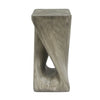 Cade 26.80" Twisted Square MGO Accent Table, Unique Natural Wood Grain Indoor Side Table, Grey | Table d'appoint carree torsadee Cade 26,80 pouces MGO, table laterale interieure a grain de bois naturel unique, gris