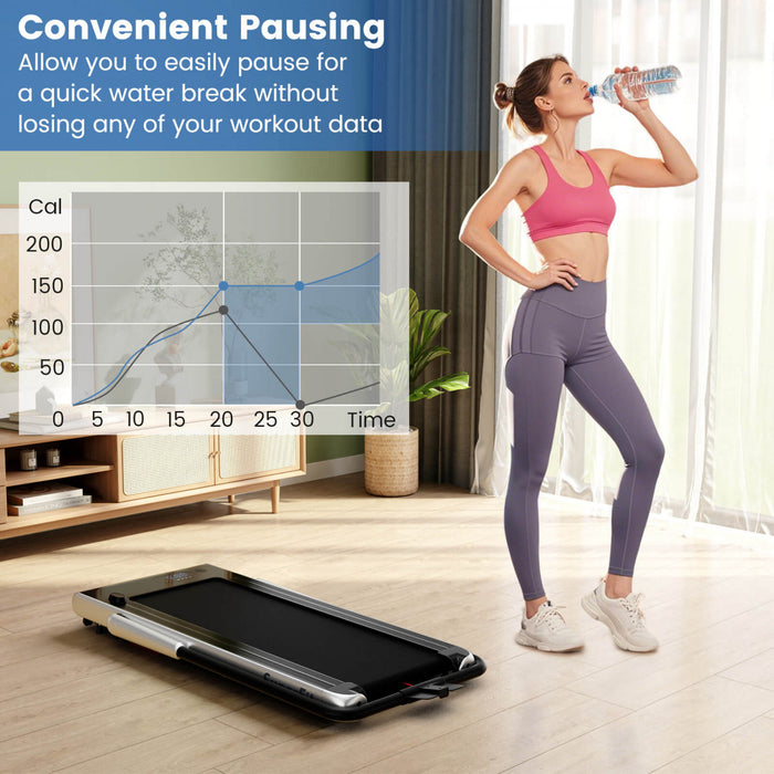 Tapis Roulant Pliant 3 En 1 Superfit Avec Ecran Led A Telecommande Smart Apps Et Haut-parleurs Argent