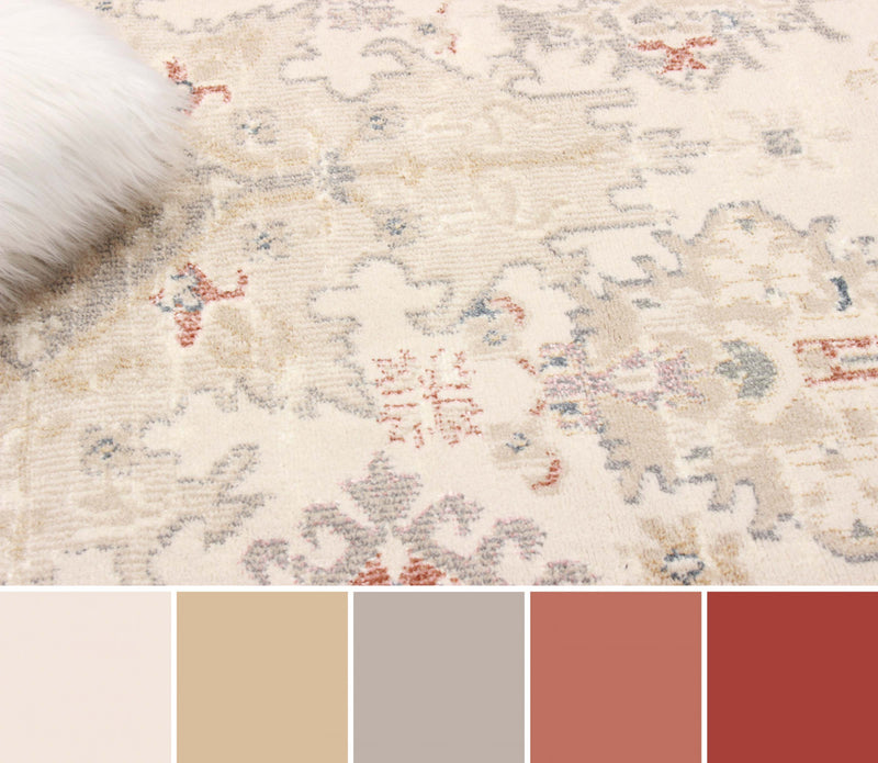 Carpette Rococo ivoire - 8 pi 0 po x 10 pi 0 po  