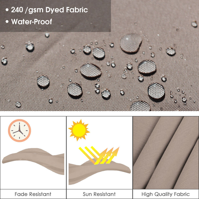 Costway Parasol deporte pour patio de 11 pieds, rotation a 360 degres, inclinaison en aluminium, beige