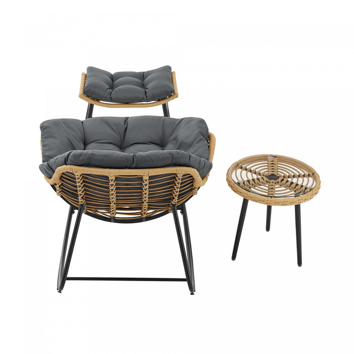 Ensemble moderne Benson de 3 fauteuils lounge en gris