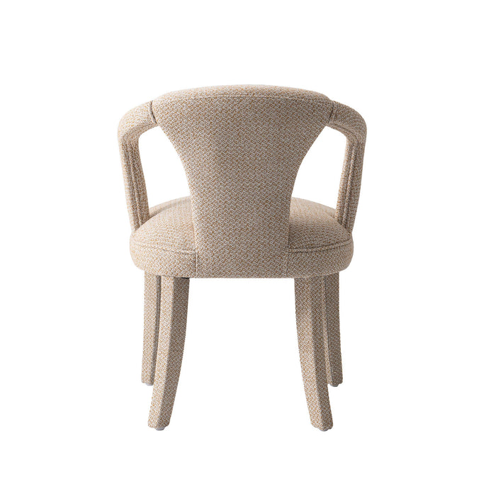 Fauteuil Palmer style milieu du siecle moderne en tweed dore