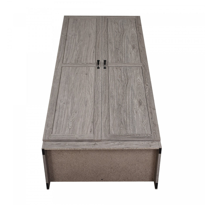 Armoire de rangement moderne Hopkins 30\" en gris (4 etageres) - Lot de 2