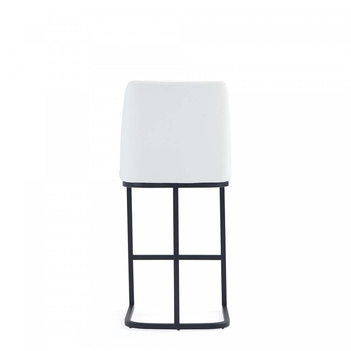 Tabouret de comptoir moderne en metal et tissu Serena, blanc - Lot de 3