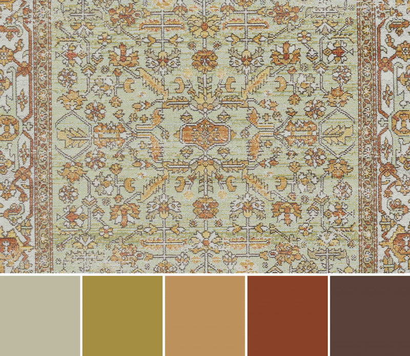 Tapis Traditionnel Hailey 5'3\" x 7'3\" en Vert