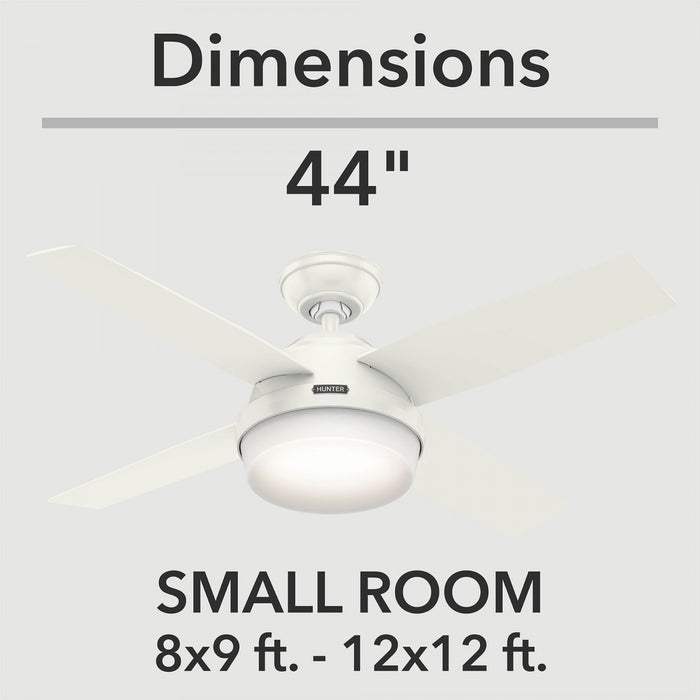 Ventilateur de plafond Dempsey à profil bas avec luminaire - Blanc