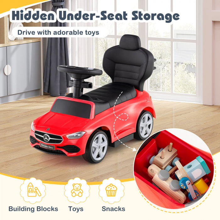 Costway Kids Ride On Push Car Mercedes-benz License 3-en-1 Voiture Coulissante Rouge
