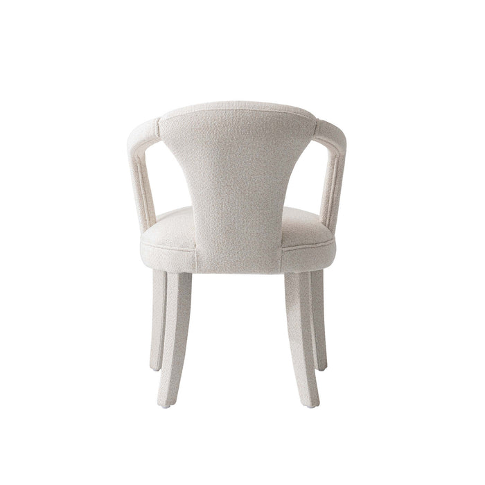 Fauteuil Palmer style milieu du siecle moderne en tweed ivoire - Lot de 2