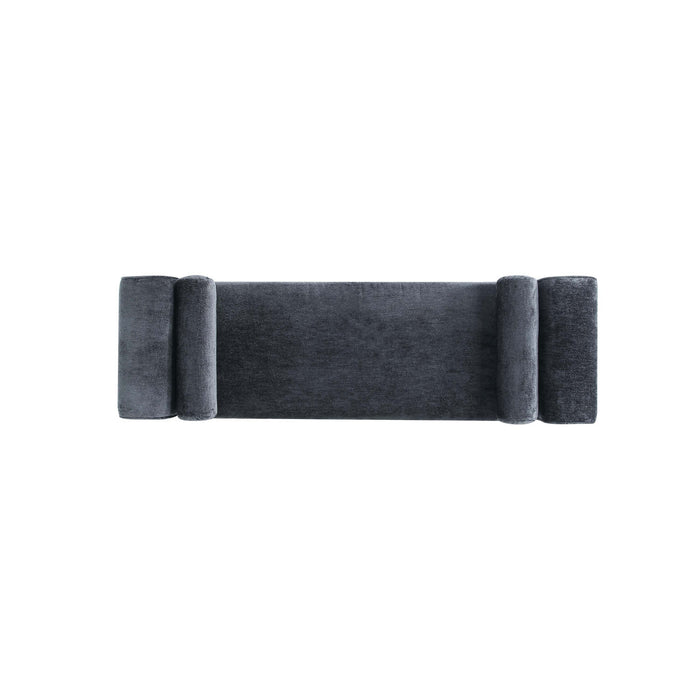 Banc d’appoint moderne et glamour Concord en chenille noire