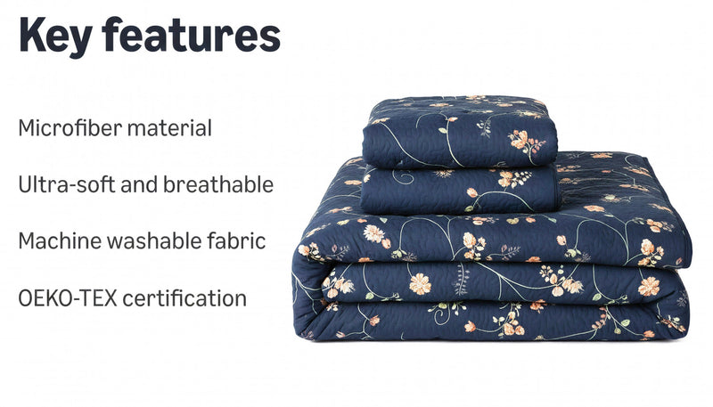 Ensemble de Courtepointe Reversible 3 Pieces Tres Grand Lit 