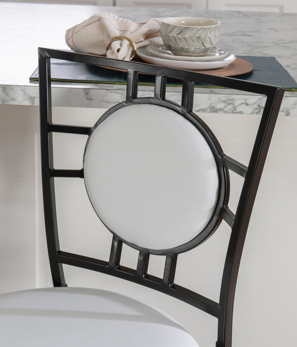 Tabouret bar Townsend en similicuir et avec pattes réglables - noir