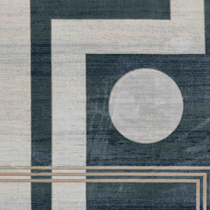 Tapis Contemporain Erisa 5'1\" x 7'7\" en Bleu