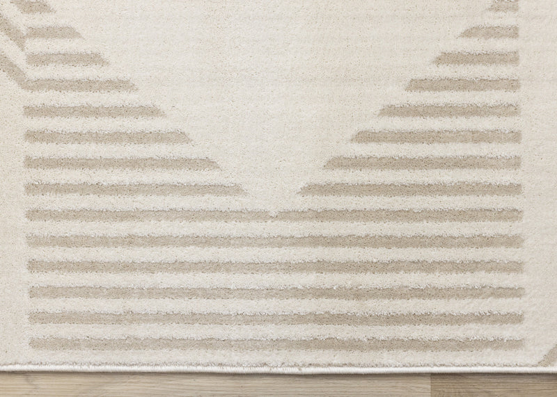 Carpette Hudson crème et beige à motif géométrique moderne - 7 pi 10 po x 10 pi 6 po