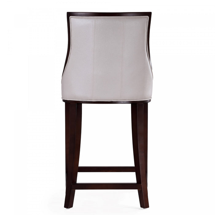 Tabouret de comptoir traditionnel en bois Fifth Avenue avec assise rembourree, blanc perle - Lot de 3