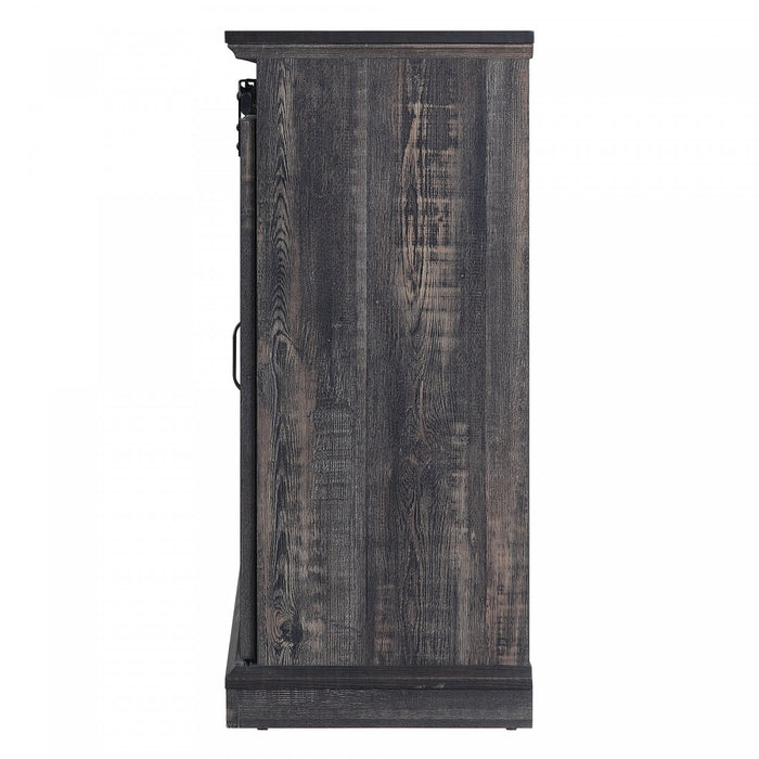Foyer electrique moderne de style ferme Myrtle, 2 pieces, noir et brun antique