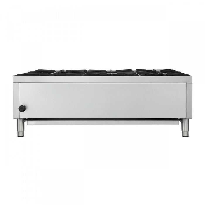 Plaque de cuisson a gaz Commerciale de 36 po avec 6 bruleurs, 156 000 BTU, acier inoxydable – FCMHP0079-36