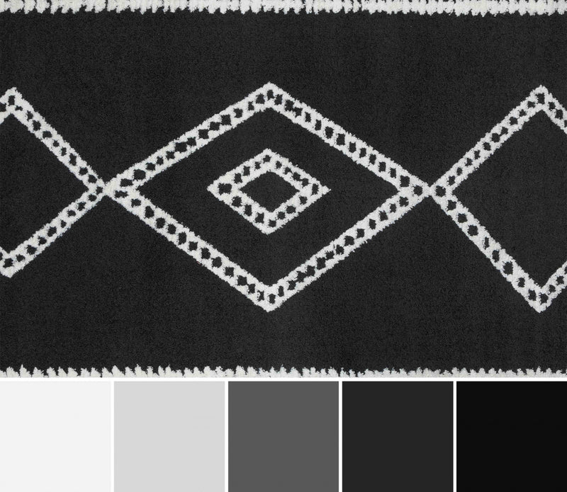 Tapis Contemporain Zelda 9'10\" x 12'10\" en Noir