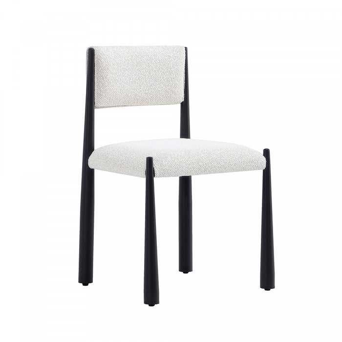 Chaise d’appoint en metal boucle creme Lennor style milieu du siecle – Lot de 2