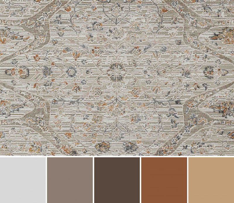 Tapis Traditionnel Margaux 5'3\" x 7'7\" en Ivoire