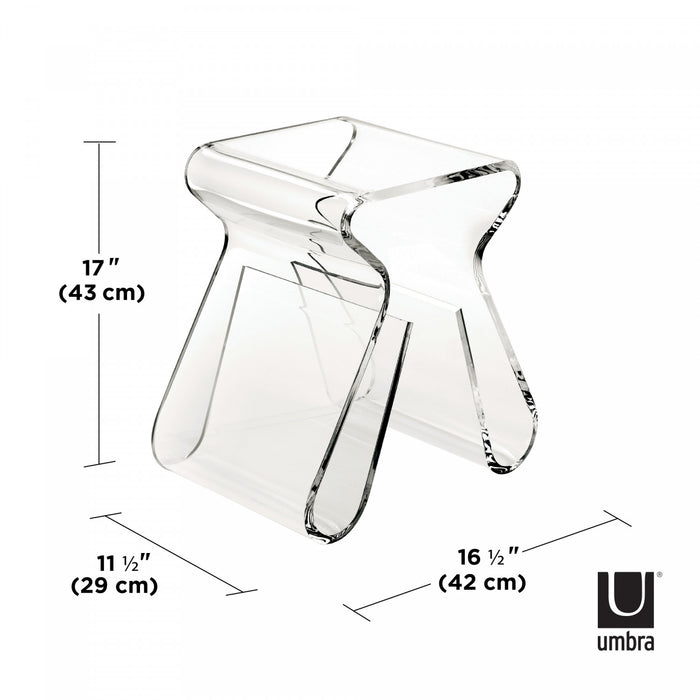 Table de bout moderne Magino de Umbra en acrylique avec support à magazines