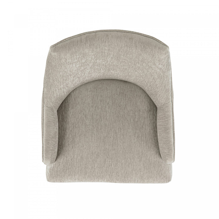 Fauteuil moderne Beever en bois et chenille taupe - Lot de 2