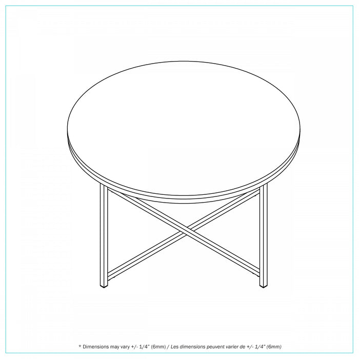 Gilded Table Basse Ronde avec Plateau en Marbre Blanc