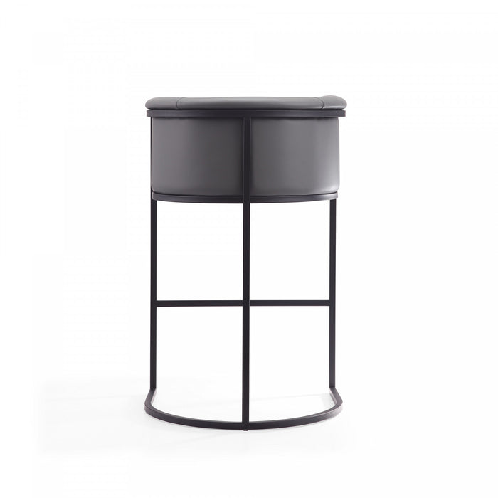 Tabouret de bar cosmopolite mi-siecle moderne en metal et tissu gris - Lot de 3