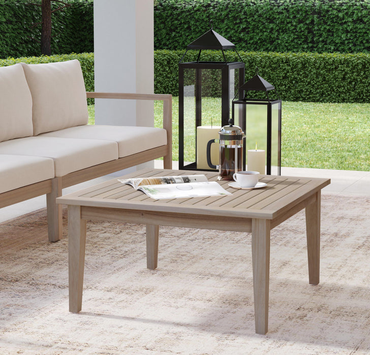 Table à café carrée Teagon pour la terrasse à l’extérieur - naturelle