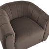 Vela Modern Velvet Swivel Club Chair with Tub Design, Black, Dark Brown | Vela Fauteuil Club Moderne en Velours Pivotant a Coque, Noir, Brun Fonce