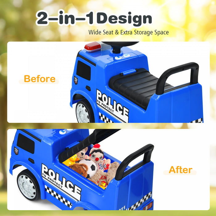 Costway Enfants Rouler Sur Pousser Voiture De Police Mercedes Benz Pousser Et Rouler Racer Sous Licence
