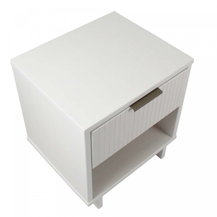 Table de nuit Granville Modern 18\" en blanc (1 tiroir) - Lot de 2