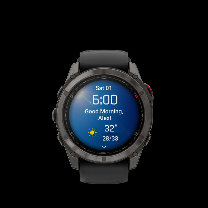 Montre intelligente Garmin Fenix 8 Pro 51 mm Carbon Adventure - Suivi exterieur, autonomie prolongee, navigation par carte, LTE LiveTrack, perte de vitesse de pas, alarme intelligente
