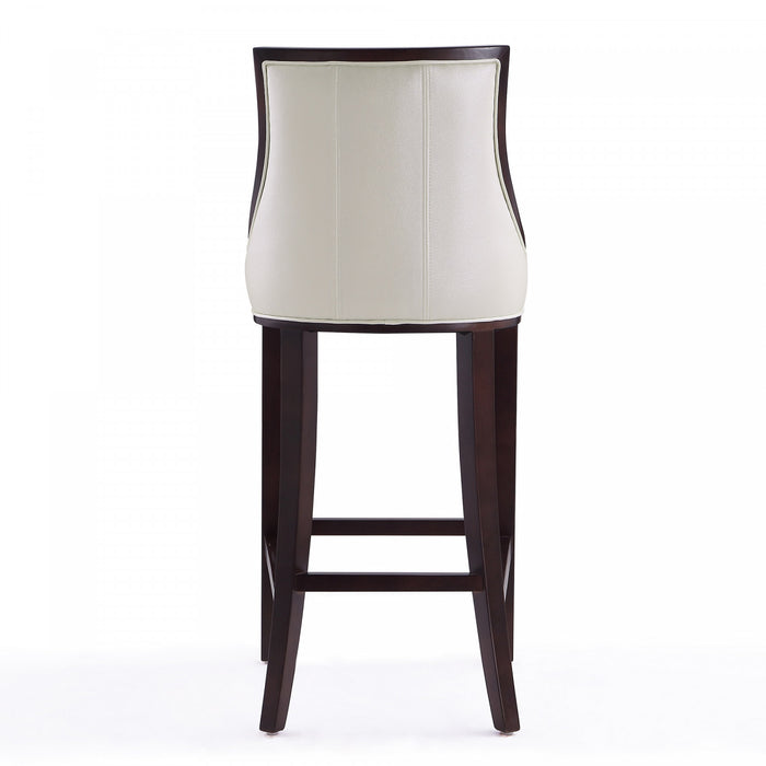 Tabouret de bar traditionnel en bois Fifth Avenue avec assise rembourree, blanc perle – Lot de 3