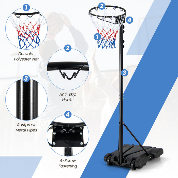 Objectif De Cerceau De Basket-ball Reglable De 8,5 A 10 Pieds Avec Pratique De Tir De Roue De Base A Remplissage