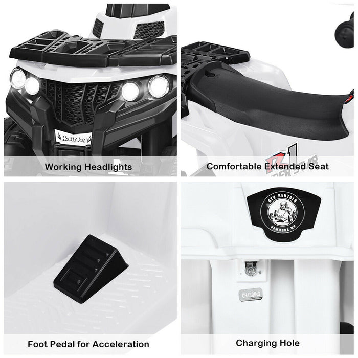 6v Batterie Alimentee Enfants Rouler Sur Atv 4 Roues Quad W / Mp3 & Led Phare Blanc