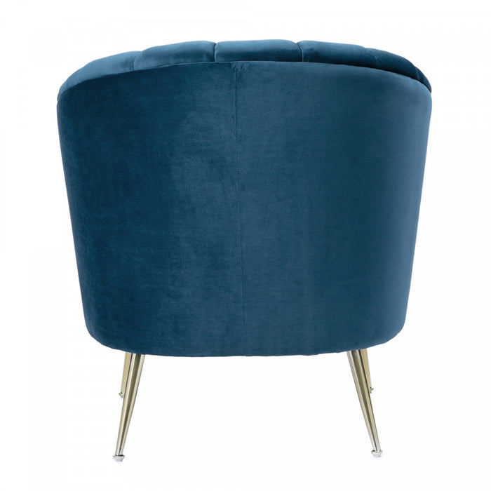 Fauteuil d’appoint en velours bleu style mid-century Rosemont – Lot de 2
