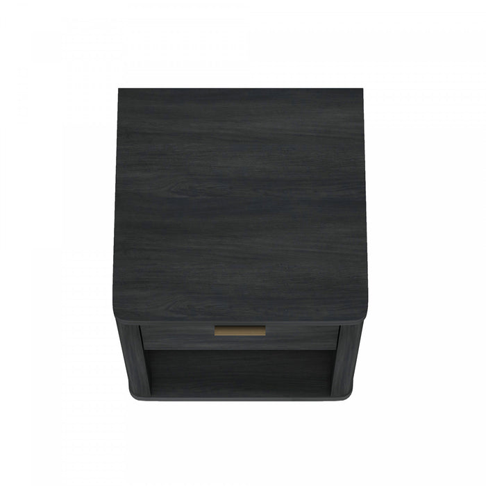 Table de nuit moderne Evelyn 20\" en gris charbon (1 tiroir) - Lot de 2