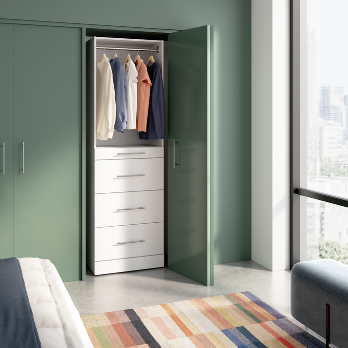 Système de garde-robe et pièce-penderie modulaire Florence de Bestar de 25 po avec rangement - blanc