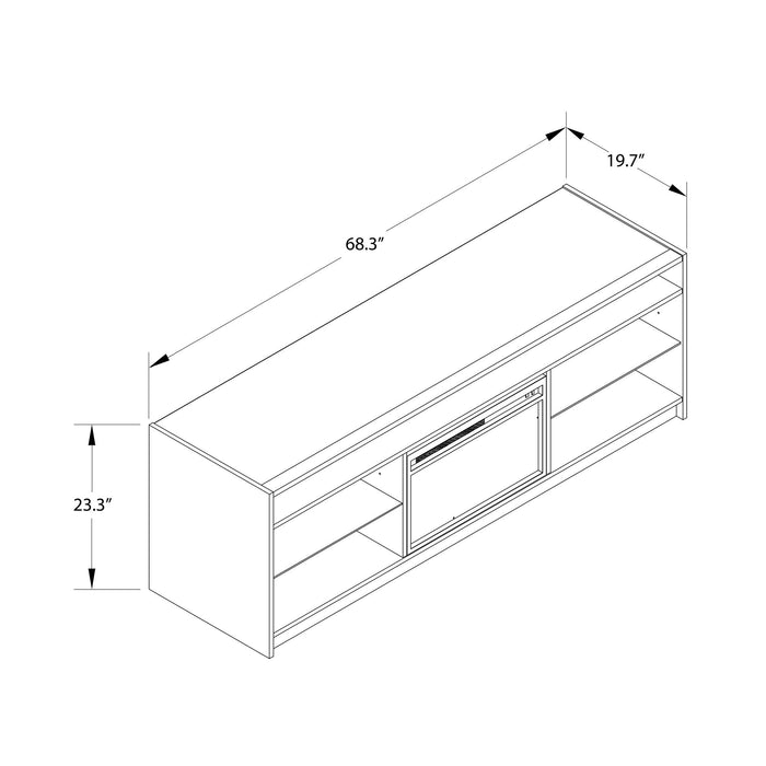 Meuble pour téléviseur Luna d’Ameriwood Home avec foyer électrique pour téléviseurs jusqu’à 75 po - gris graphite