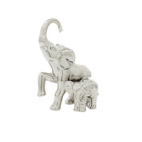 Éléphant avec bébé de 11 po en céramique
