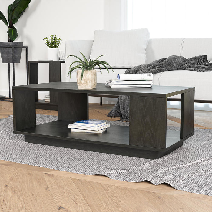 Table à café rectangulaire contemporaine Knowle d’Ameriwood Home - chêne noir