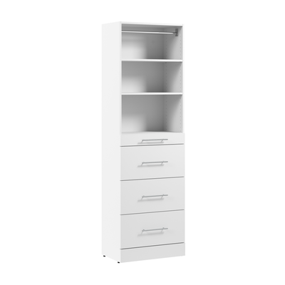 Bestar Florence 25" Modular Reach-In/Walk-In Closet System with Storage - White|Système de garde-robe et pièce-penderie modulaire Florence de Bestar de 25 po avec rangement - blanc