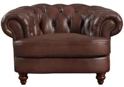 Hydeline Brixton Leather Chair - Brown|Fauteuil Brixton de Hydeline en cuir - brun