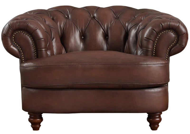 Fauteuil Brixton de Hydeline en cuir - brun