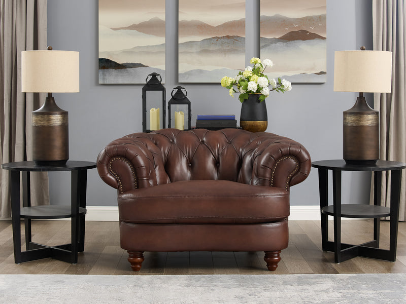 Fauteuil Brixton de Hydeline en cuir - brun