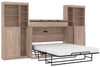 Grande armoire-grand lit de rangement Pur de Bestar avec matelas - brun rustique